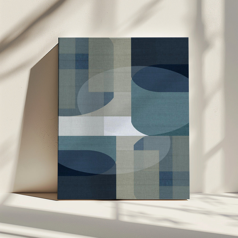 Geweven blauwe lagen 5 | Canvas