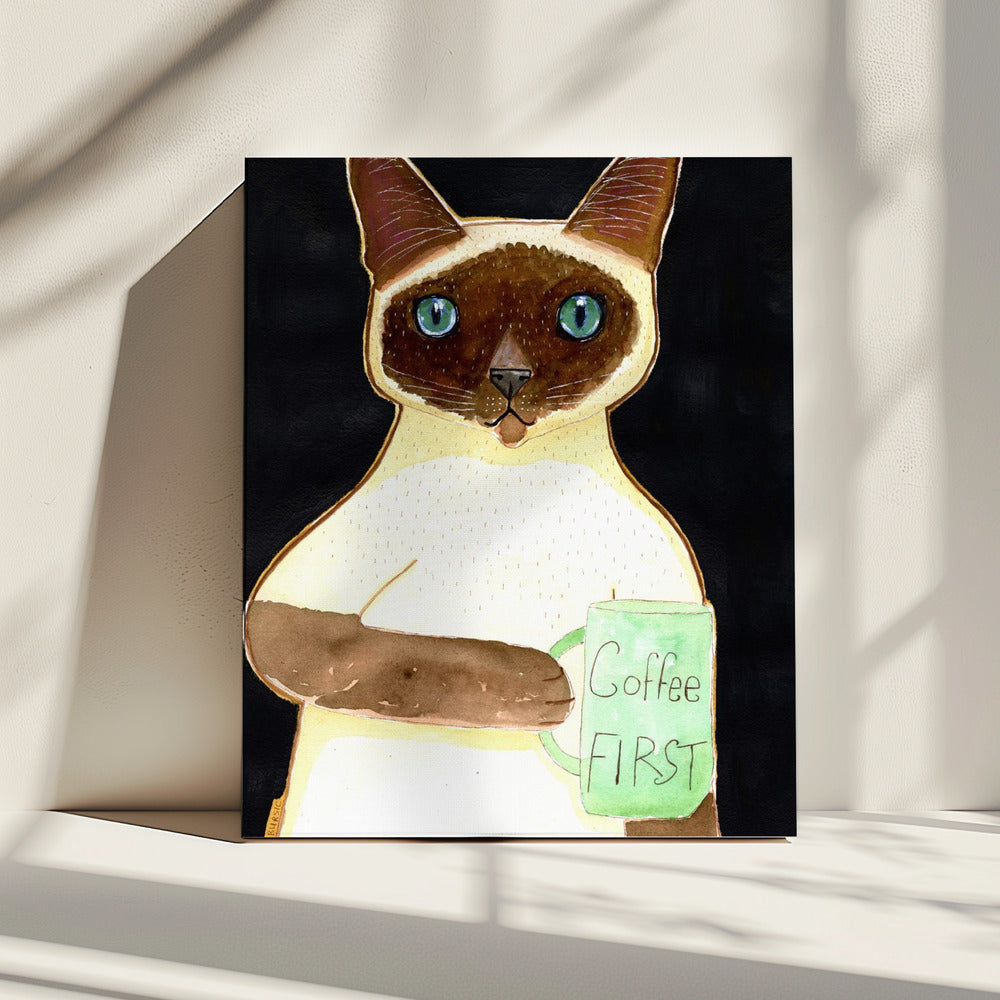 koffiekat 2 Siamese | Canvas