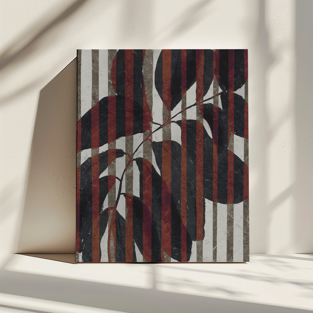 Gestreepte Botanische | Canvas