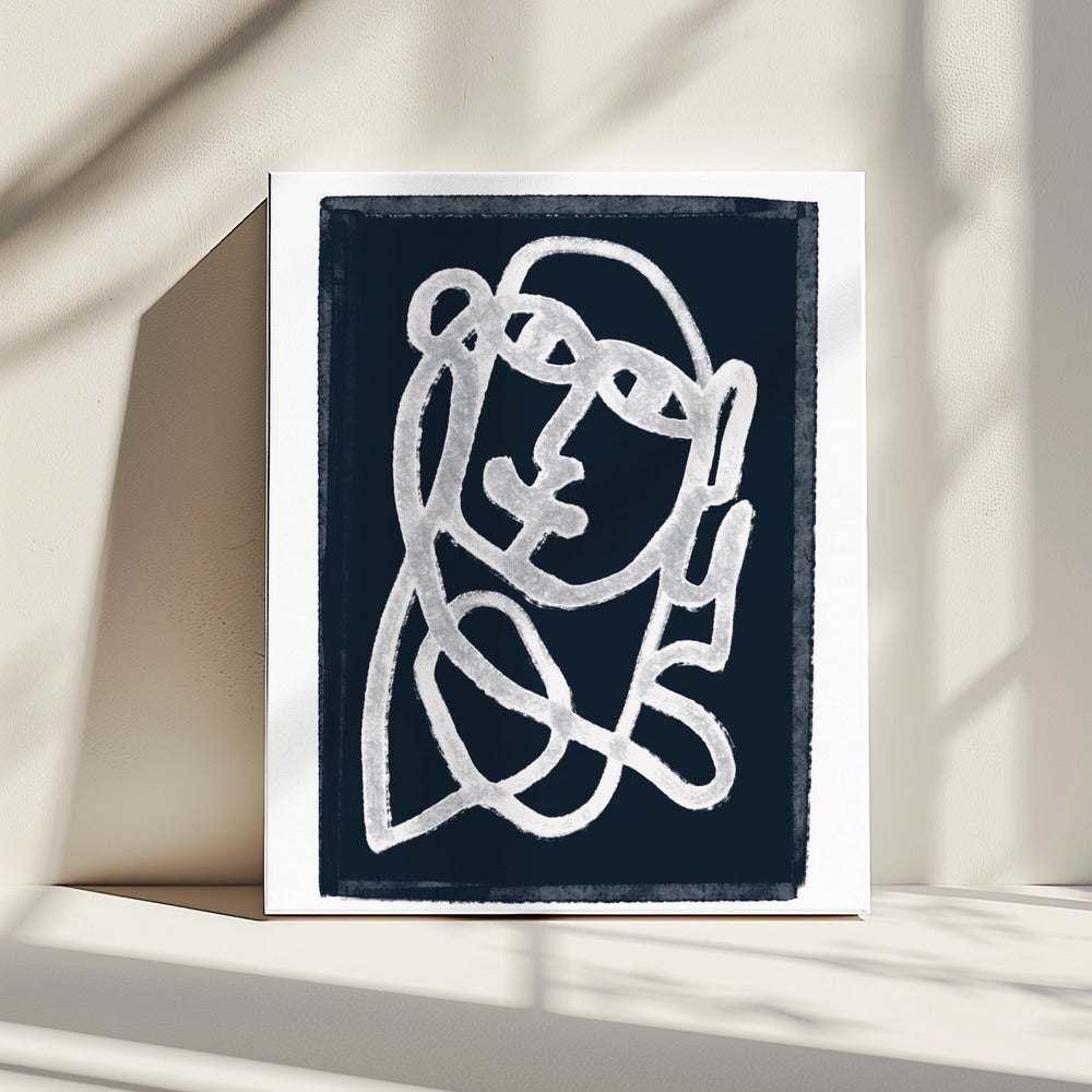 Marine abstracte lijntekening | Canvas