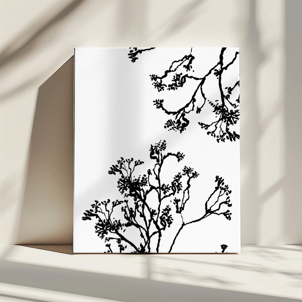 Silhouet van bloesembomen | Canvas