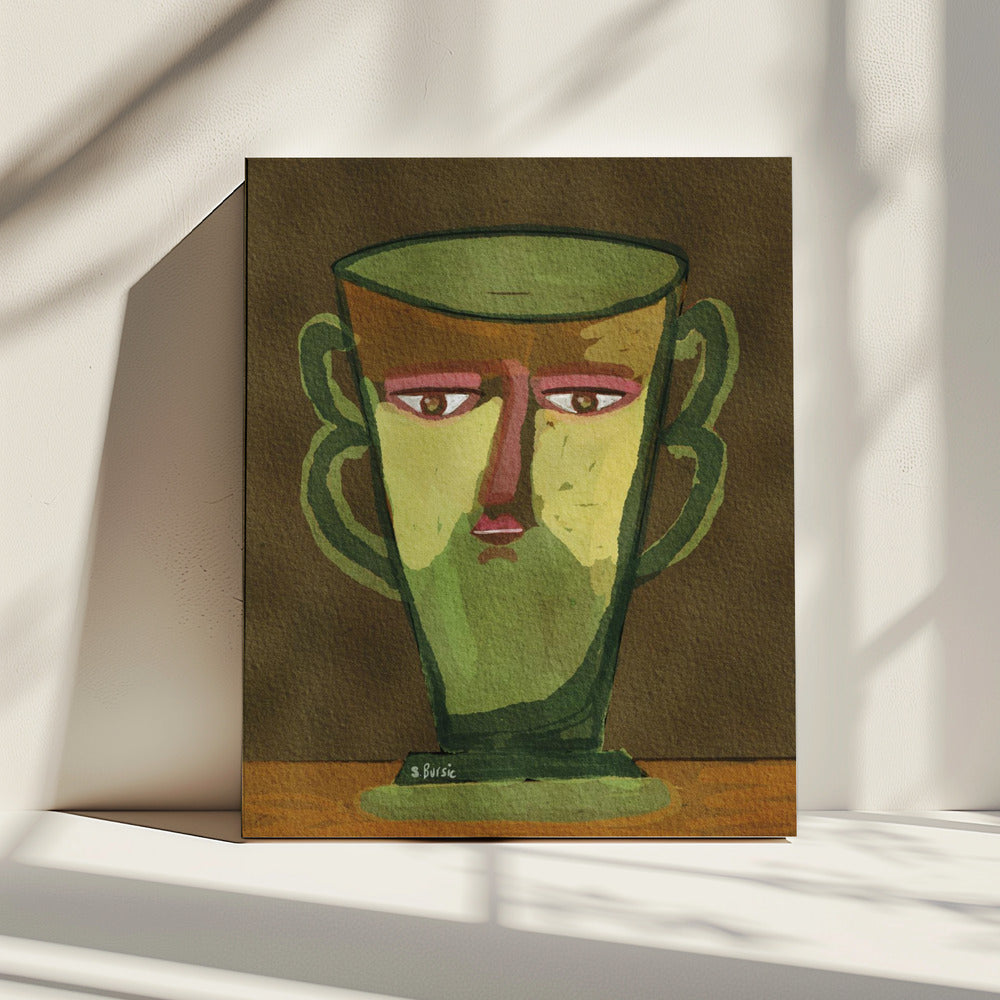 Mok man bruine versie | Canvas