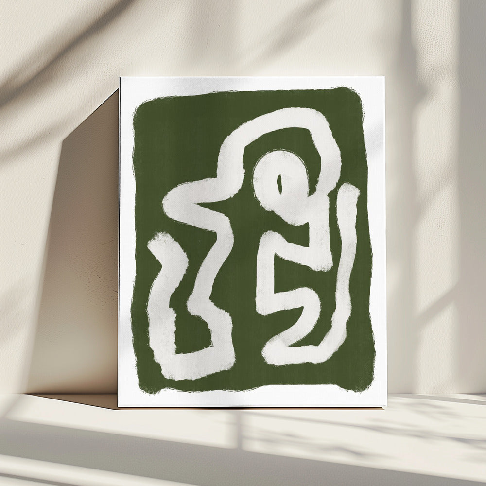 Abstracte Groene Lijnen 3 | Canvas