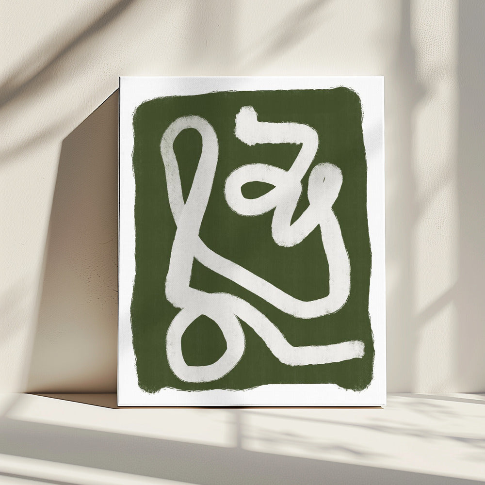 Abstracte Groene Lijnen 2 | Canvas