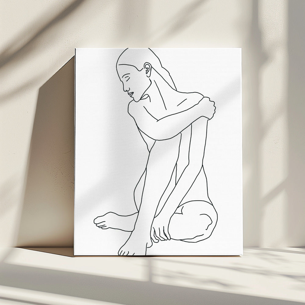 Lijntekening vrouw pose | Canvas