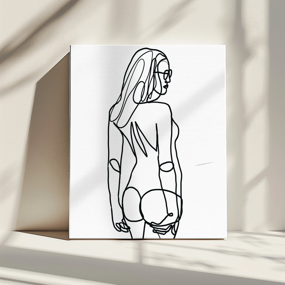 Lijntekening van vrouw | Canvas