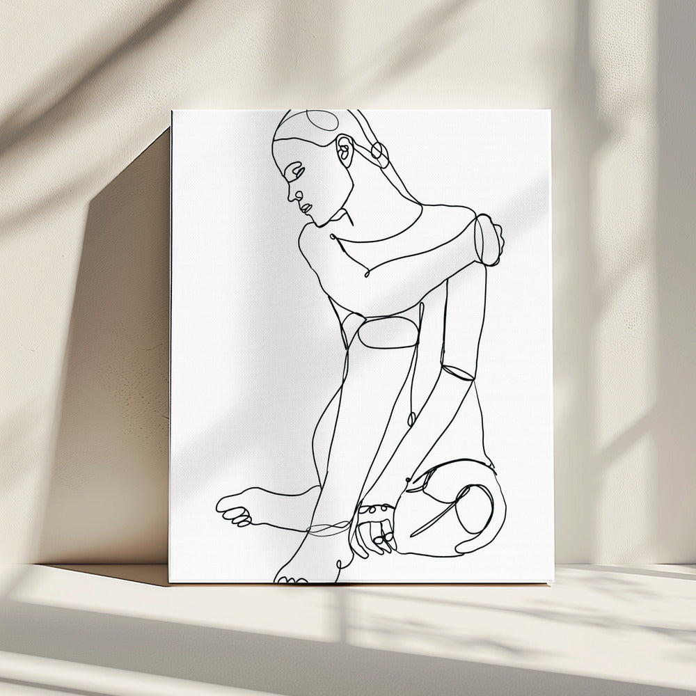 Lijntekening van vrouw | Canvas