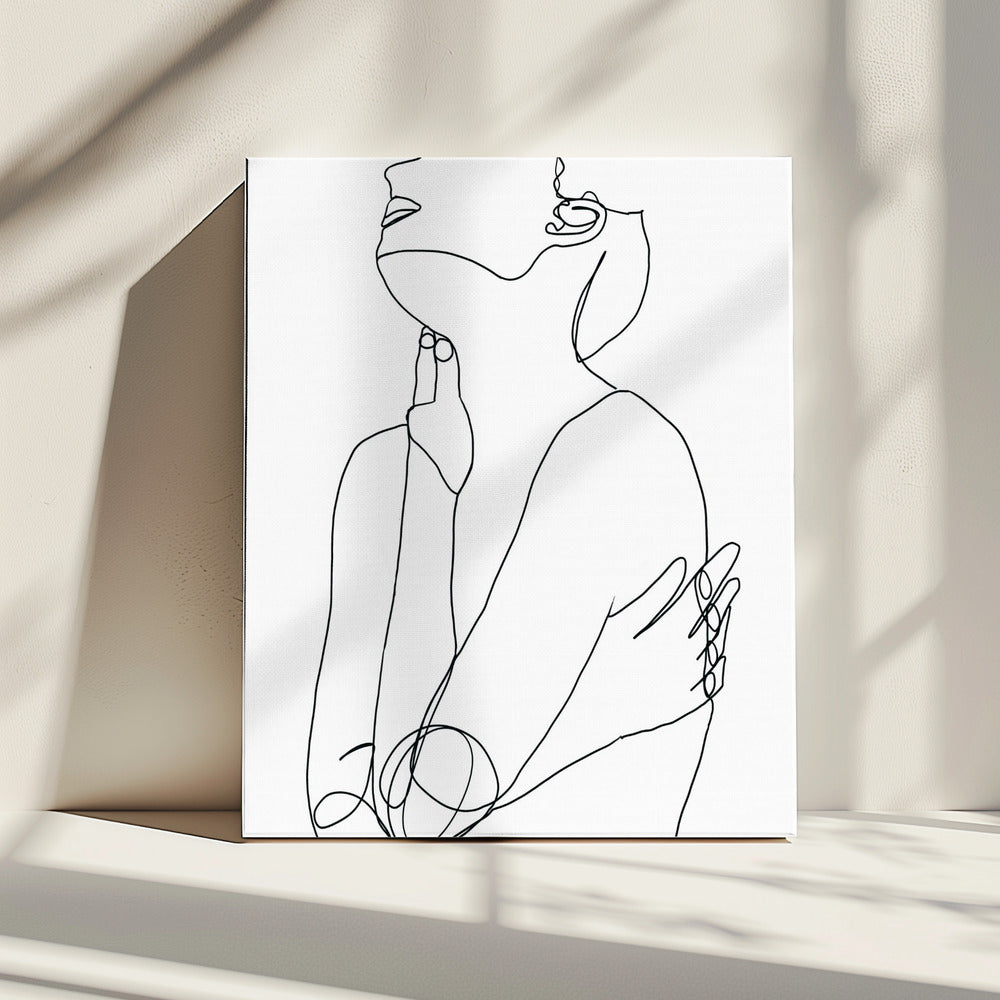 Lijntekening van vrouw | Canvas