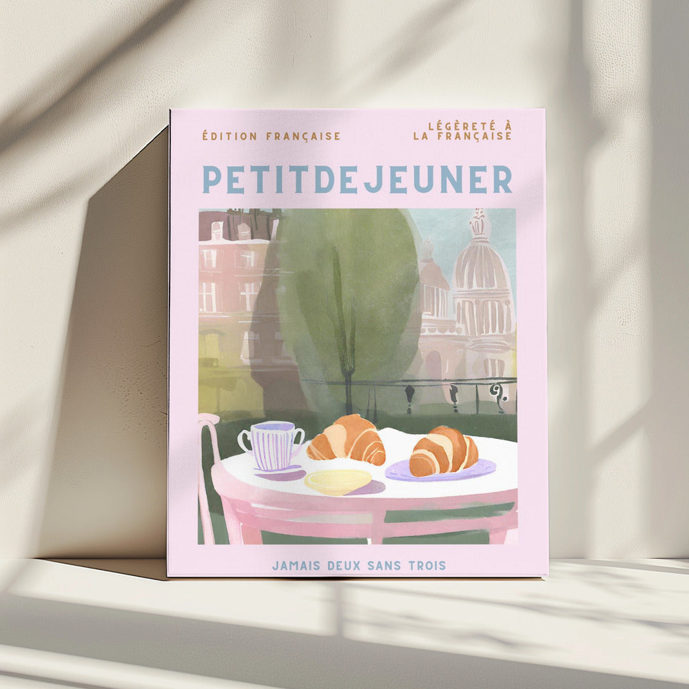 Petit Dejeuner, Croissants, Parijs, Pastell | Canvas