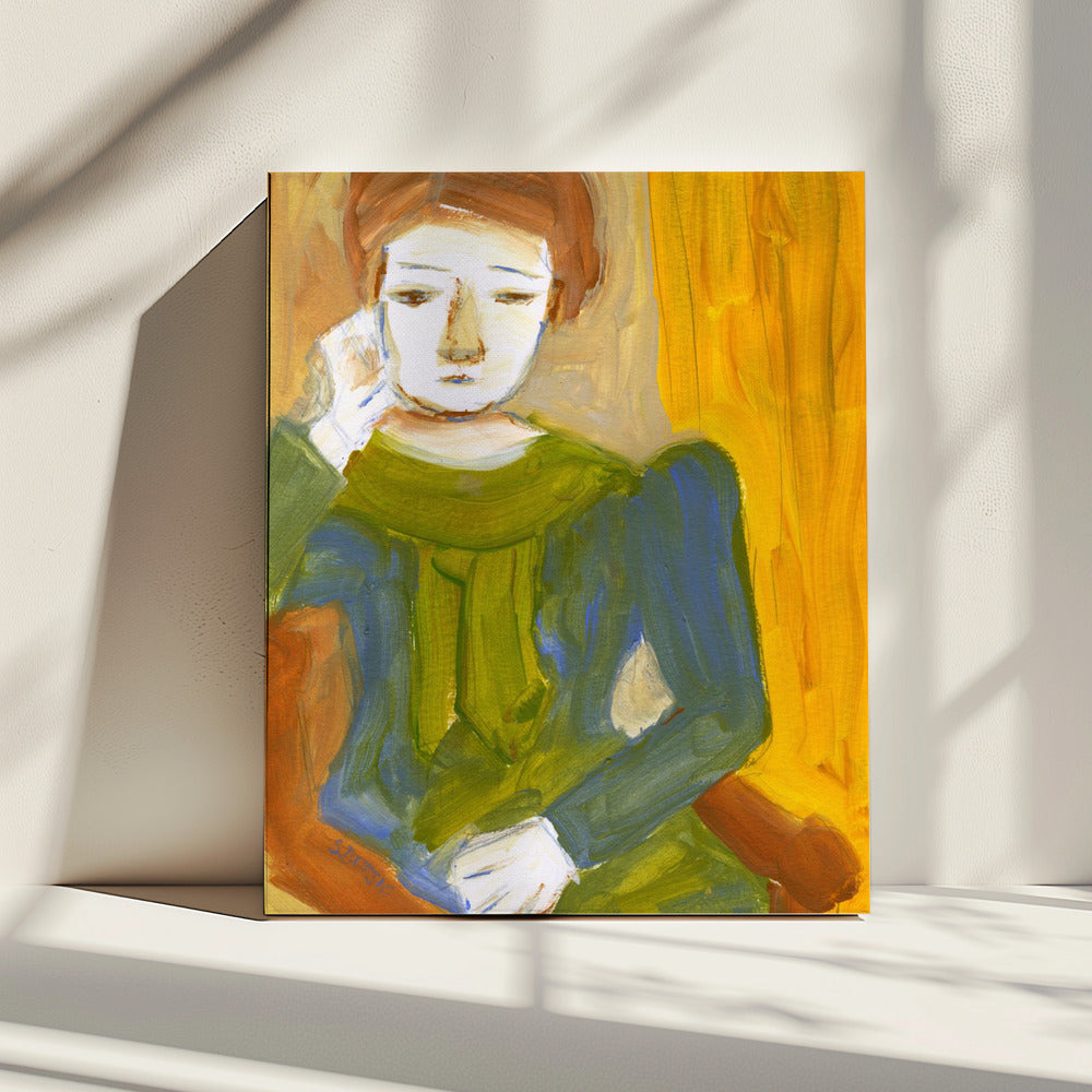 Denkende dame | Canvas