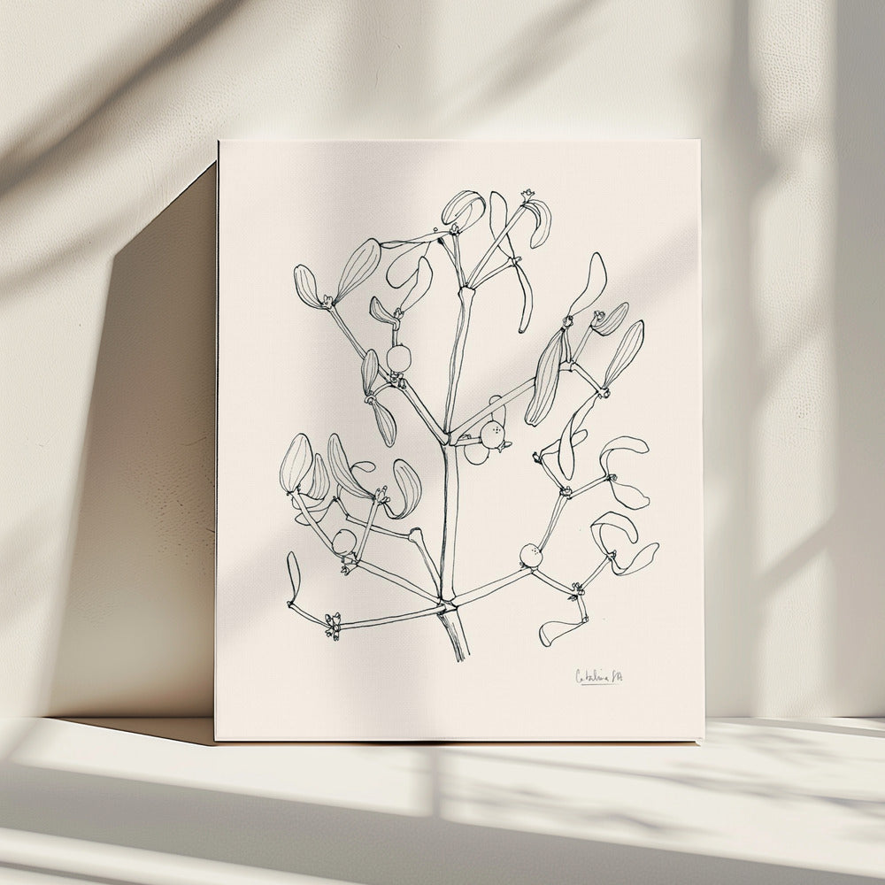 Misteltoe-inkttekening | Canvas