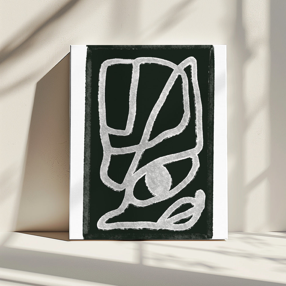 Zwarte abstracte lijnen | Canvas