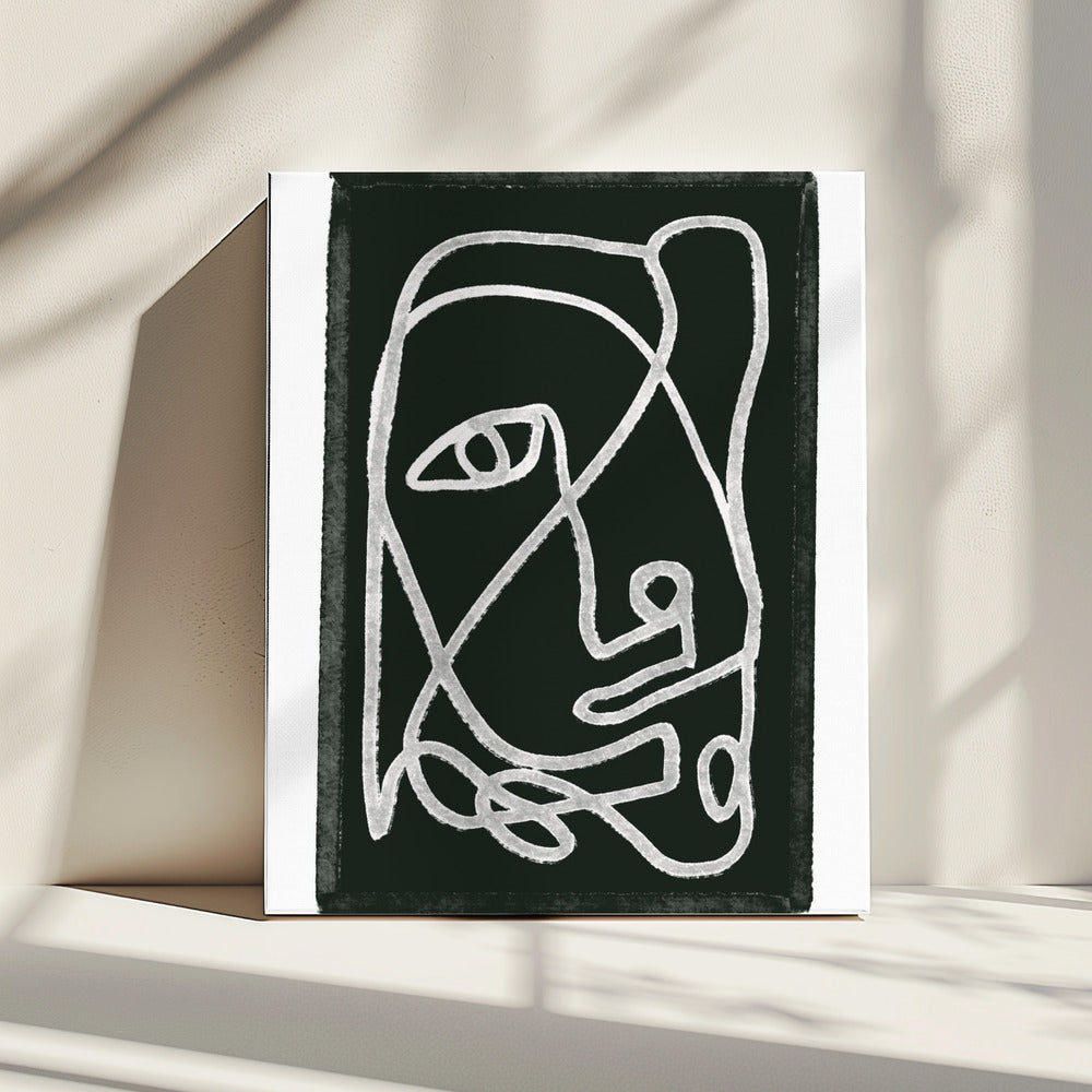 Abstract gevoerd zwart | Canvas