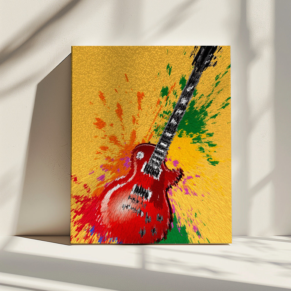 Elektrische gitaar popart exploderend | Canvas