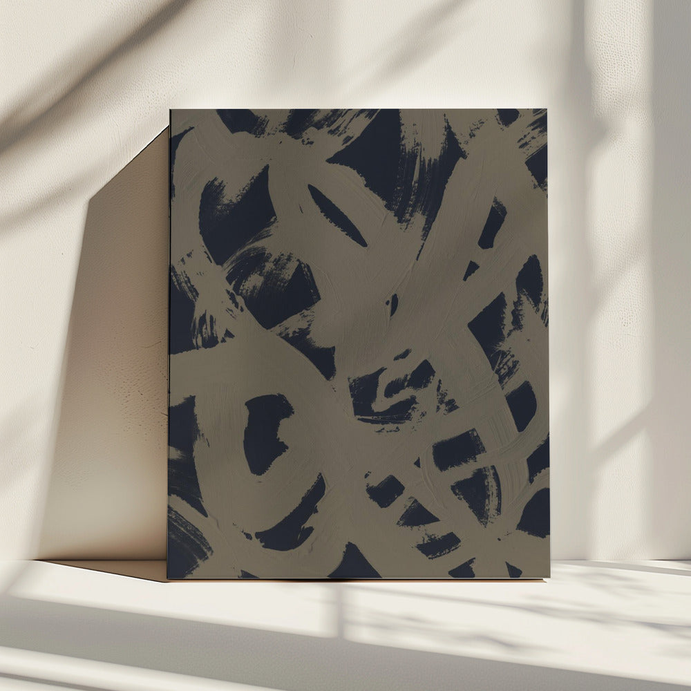 Abstracte penseelstreken 399Y | Canvas