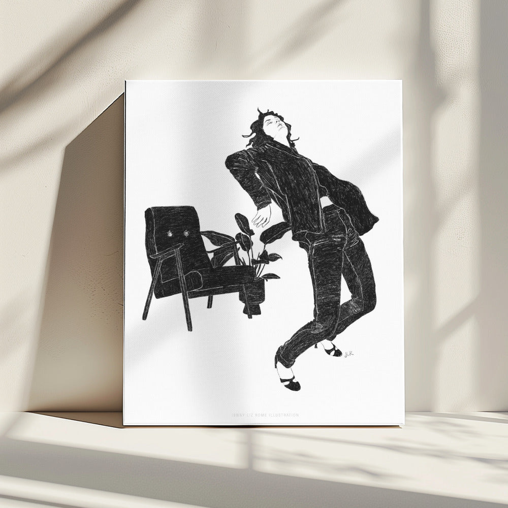 Jlr Dancingathome6 Zwart-wit exemplaar | Canvas