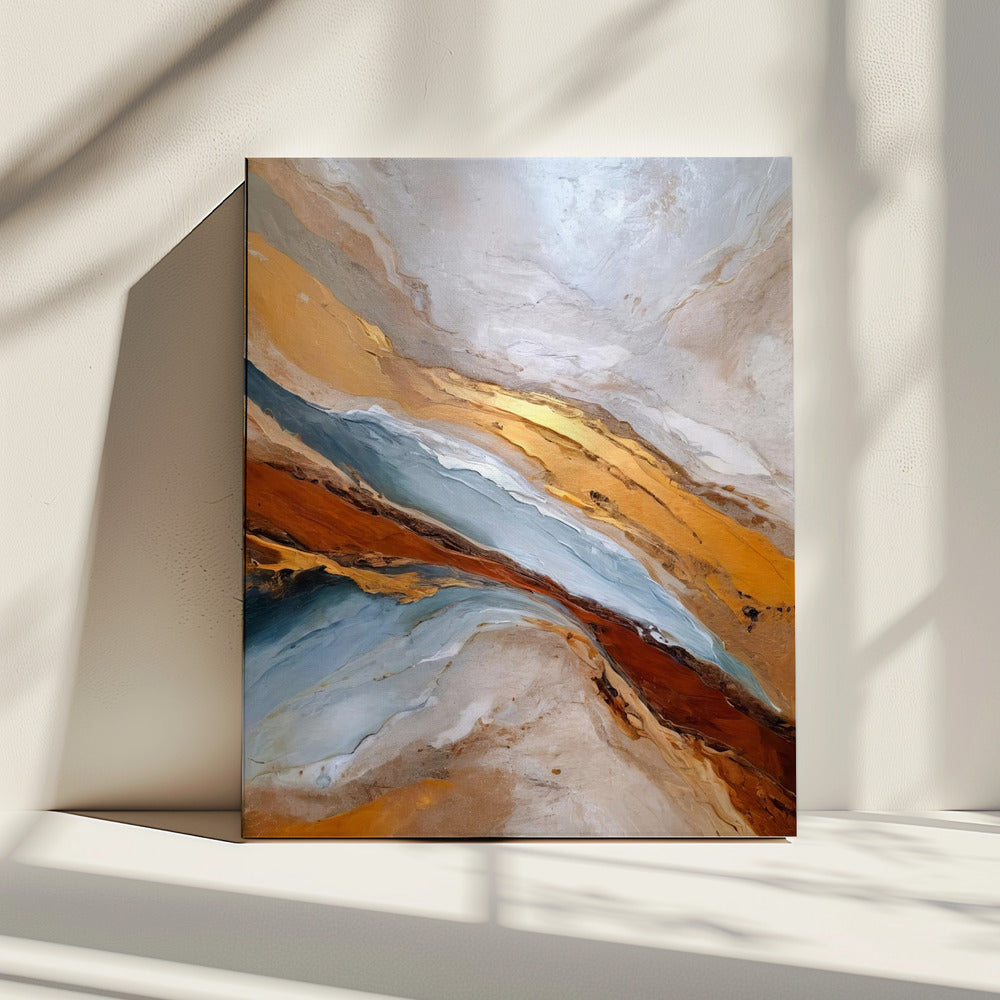 Gouden Horizon Golven | Canvas