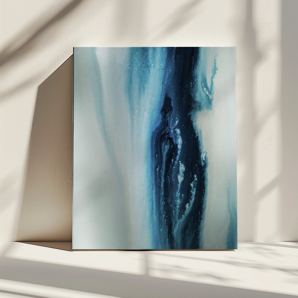 Flowing - Diepblauw | Canvas
