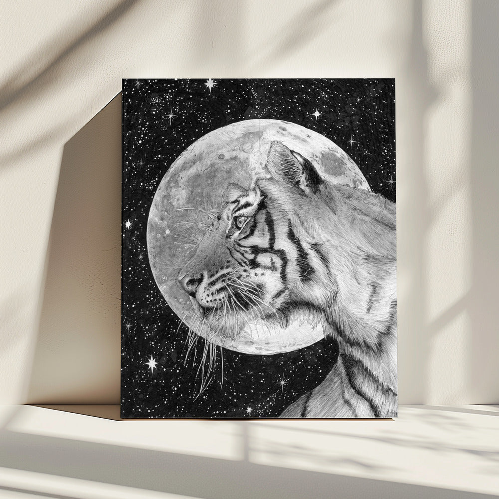 Maan en Tijger Origineel | Canvas