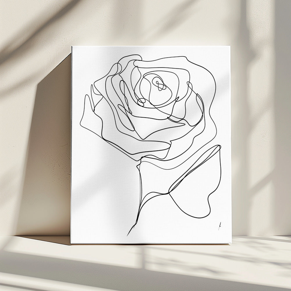 ROOS EENLIJN TEKENING | Canvas