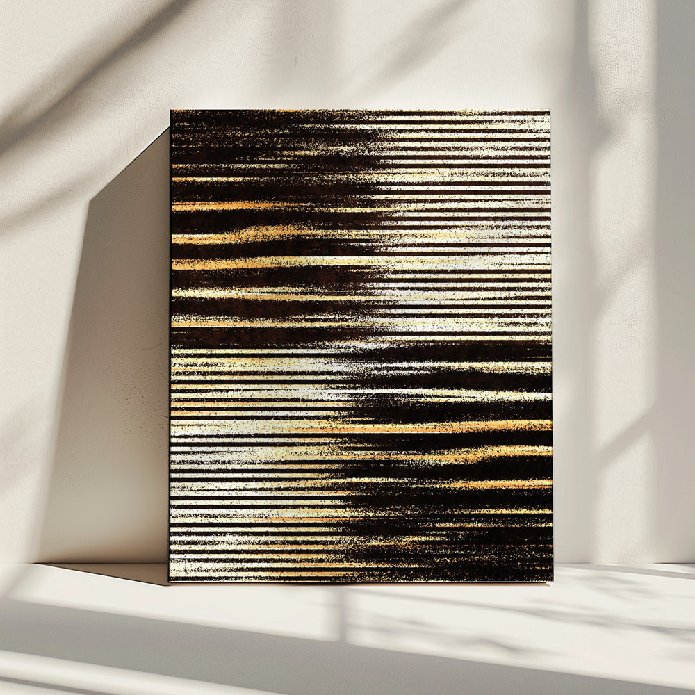 Zwarte en gouden horizontale lijnen | Canvas