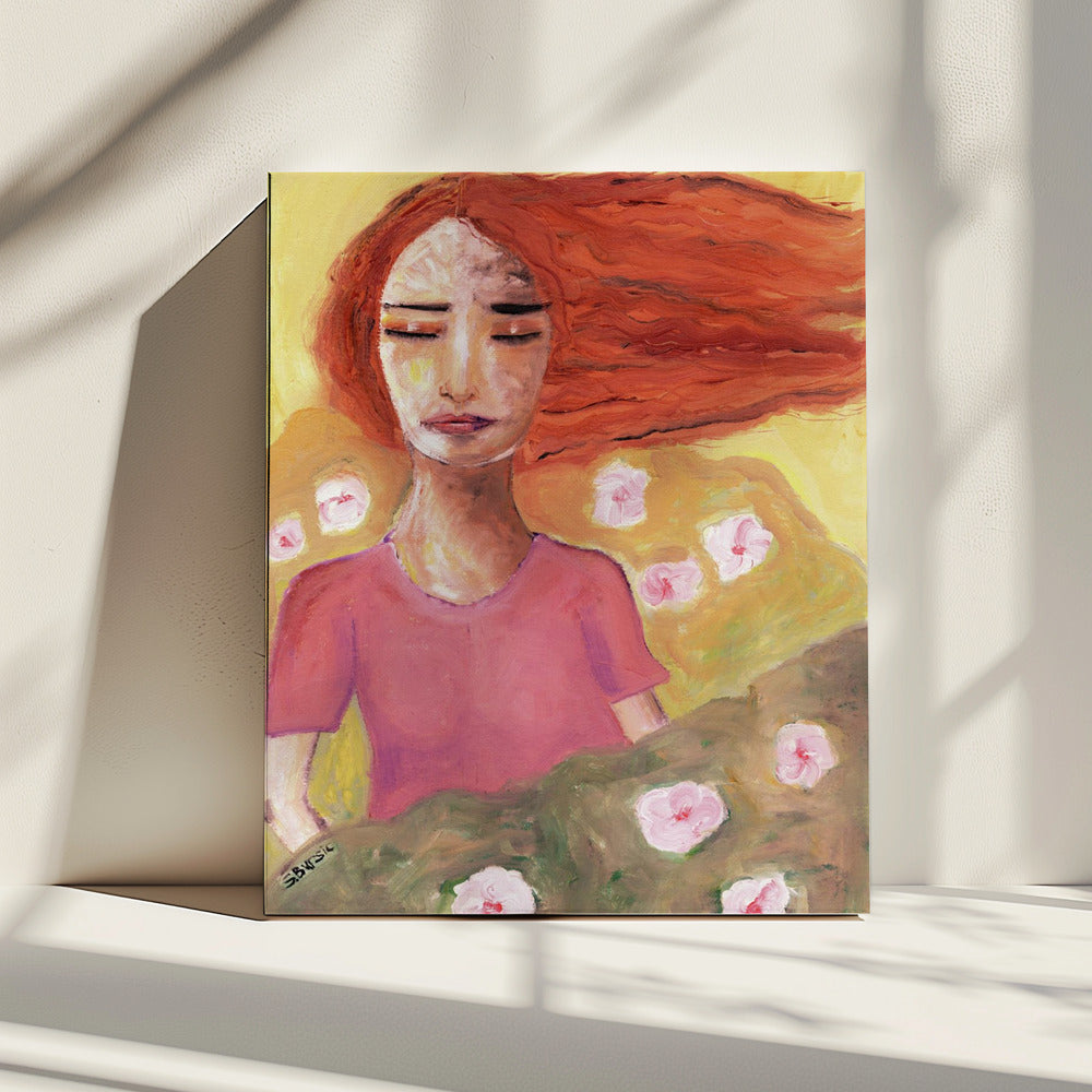 Rood hoofd vrij als de bries | Canvas