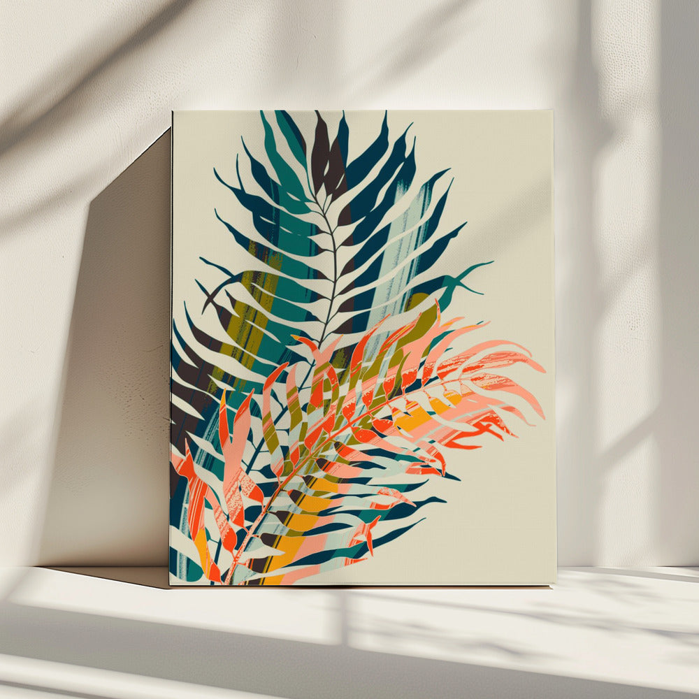 Kleurrijke palmbladeren | Canvas
