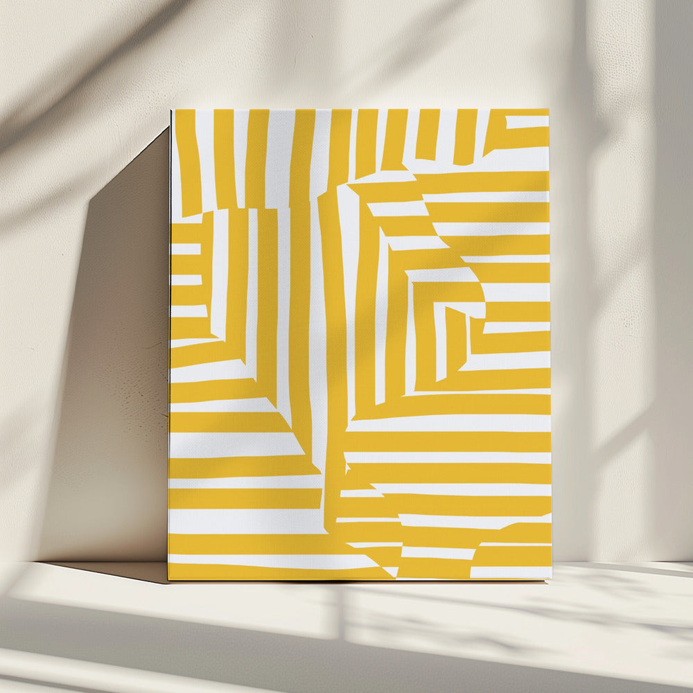 Gele lijn en streep | Canvas