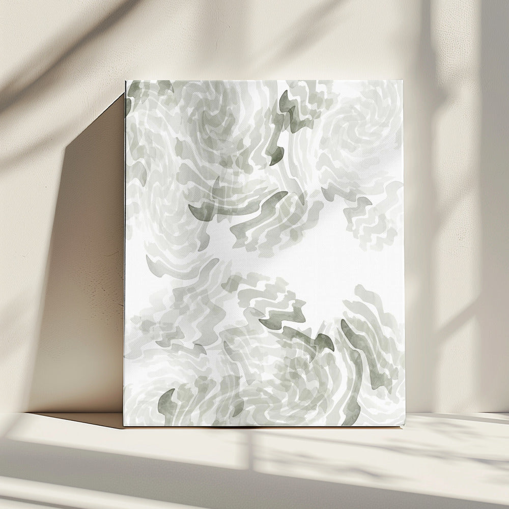 Grijze aquarel Twirl 1 | Canvas