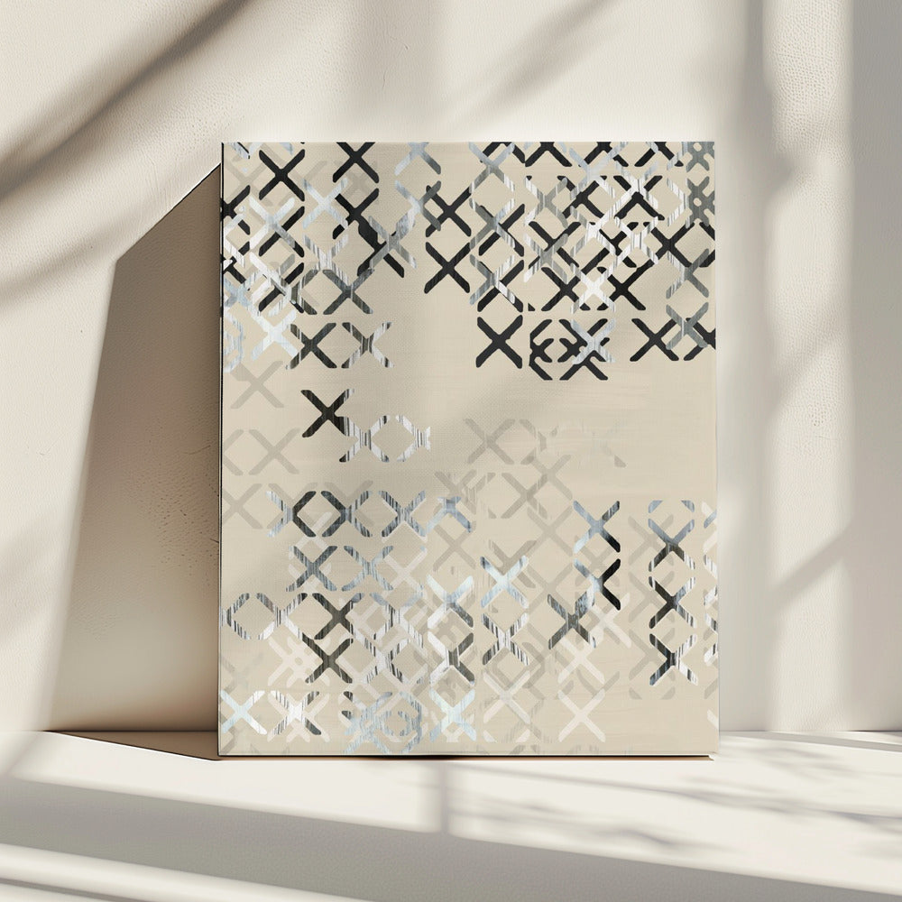 Minimal X Zwart-wit compositie 4 | Canvas