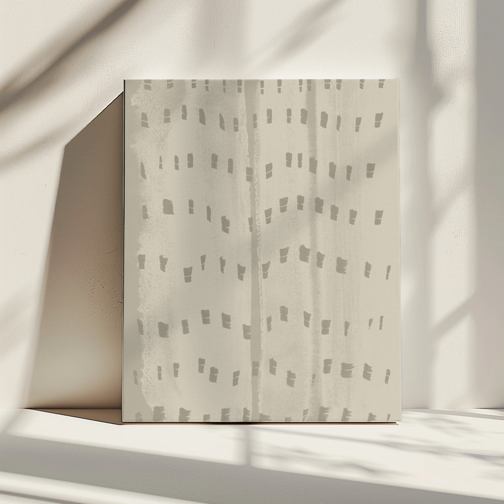 Zacht golfritme – Wabi-Sabi-patroon in beige | Canvas