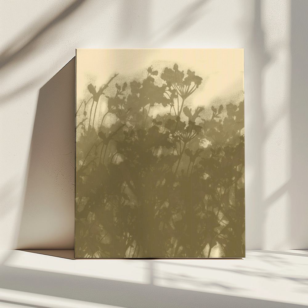 Mistige Weide. Abstracte Botanische Kunst Nr. 2 | Canvas