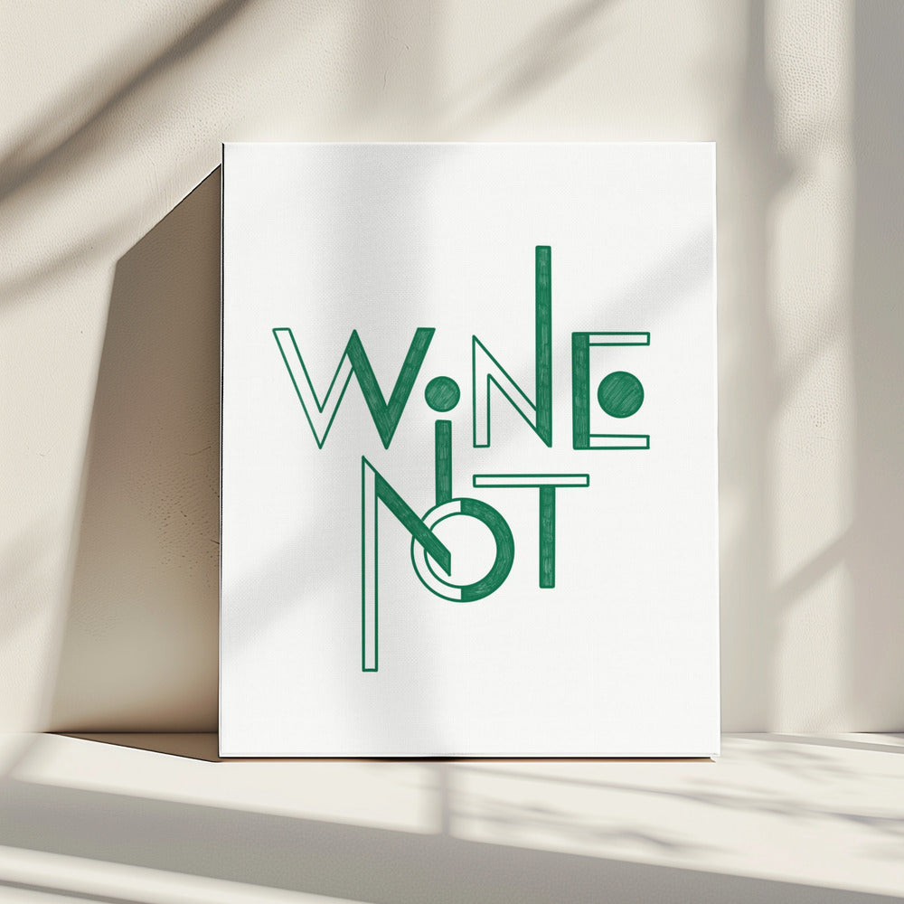 Wijn Niet handgetekende tekst & citaat | Canvas