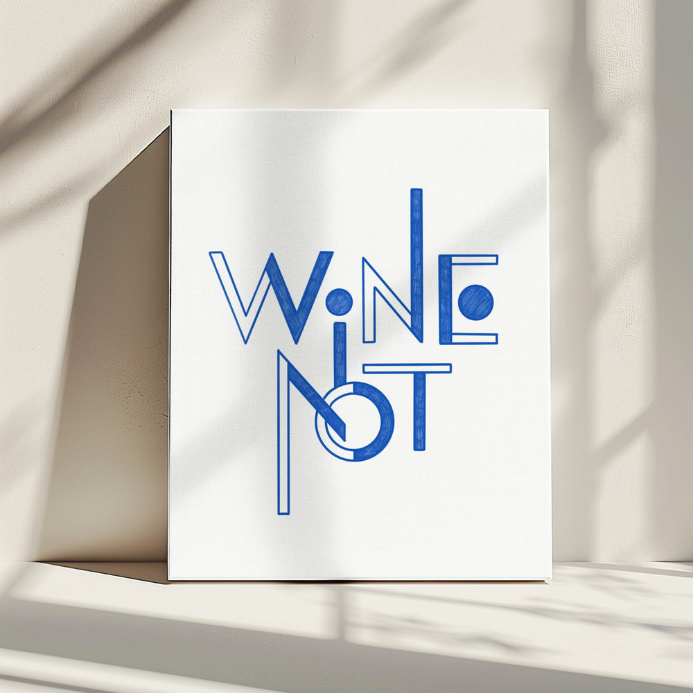 Wijn Niet handgetekende tekst & citaat | Canvas