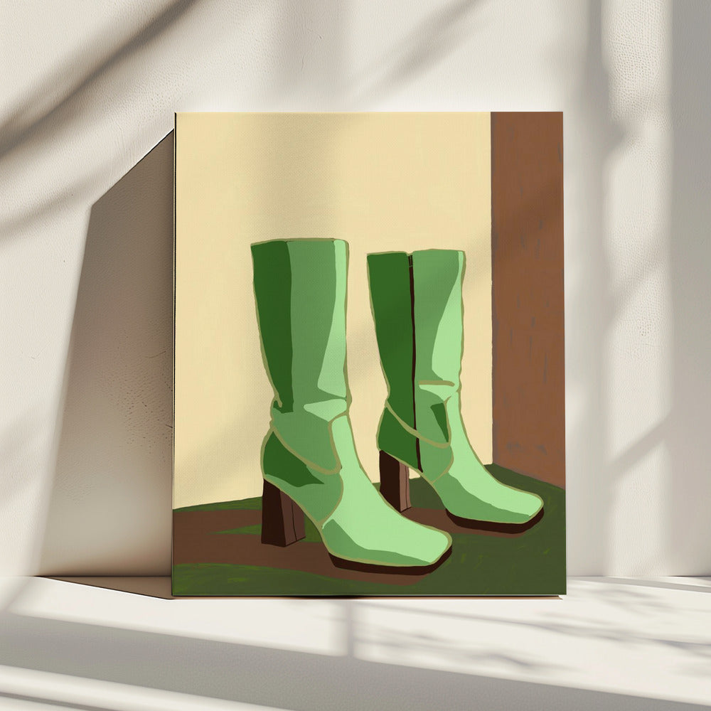 Groene laarzen | Canvas