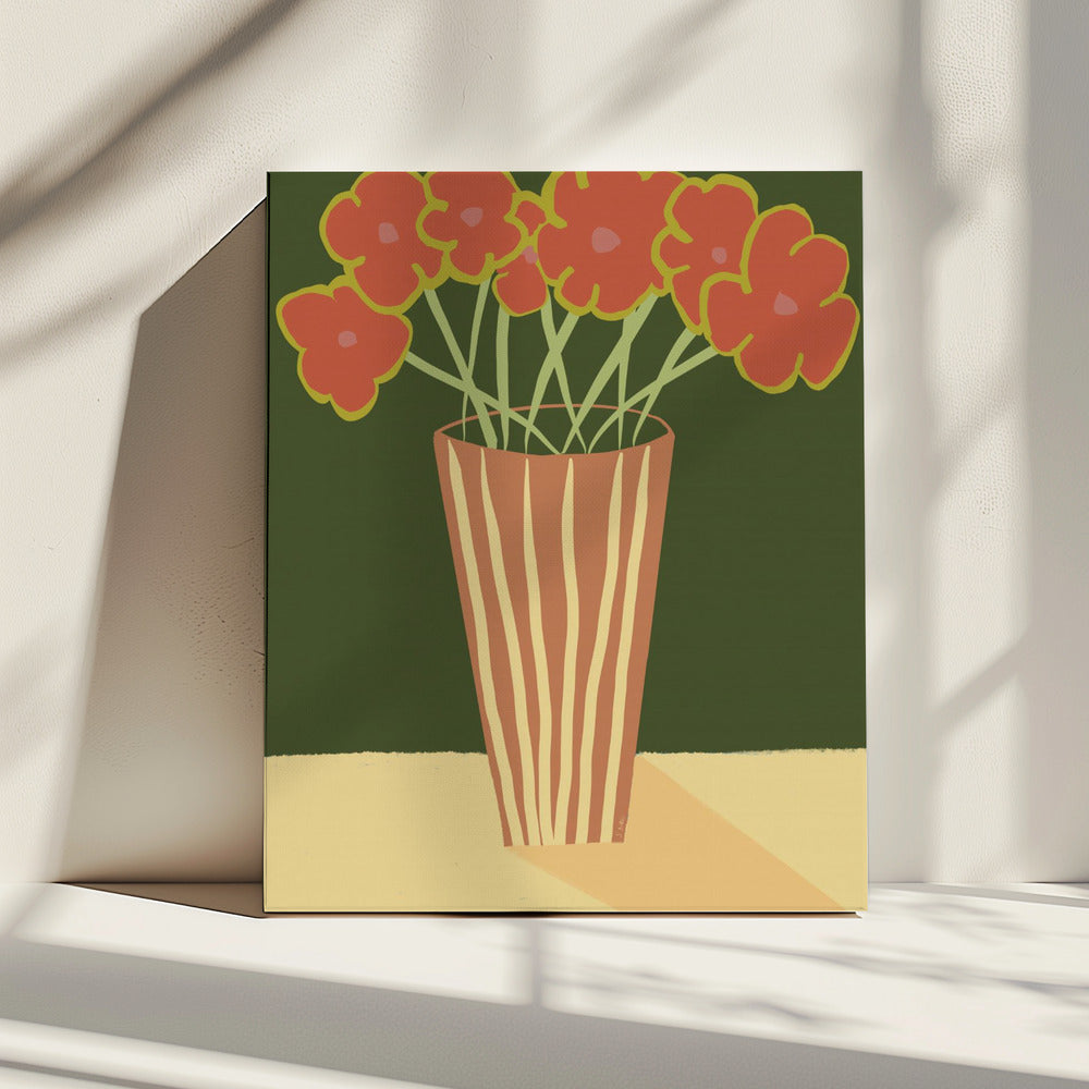Vaas met klaprozen | Canvas