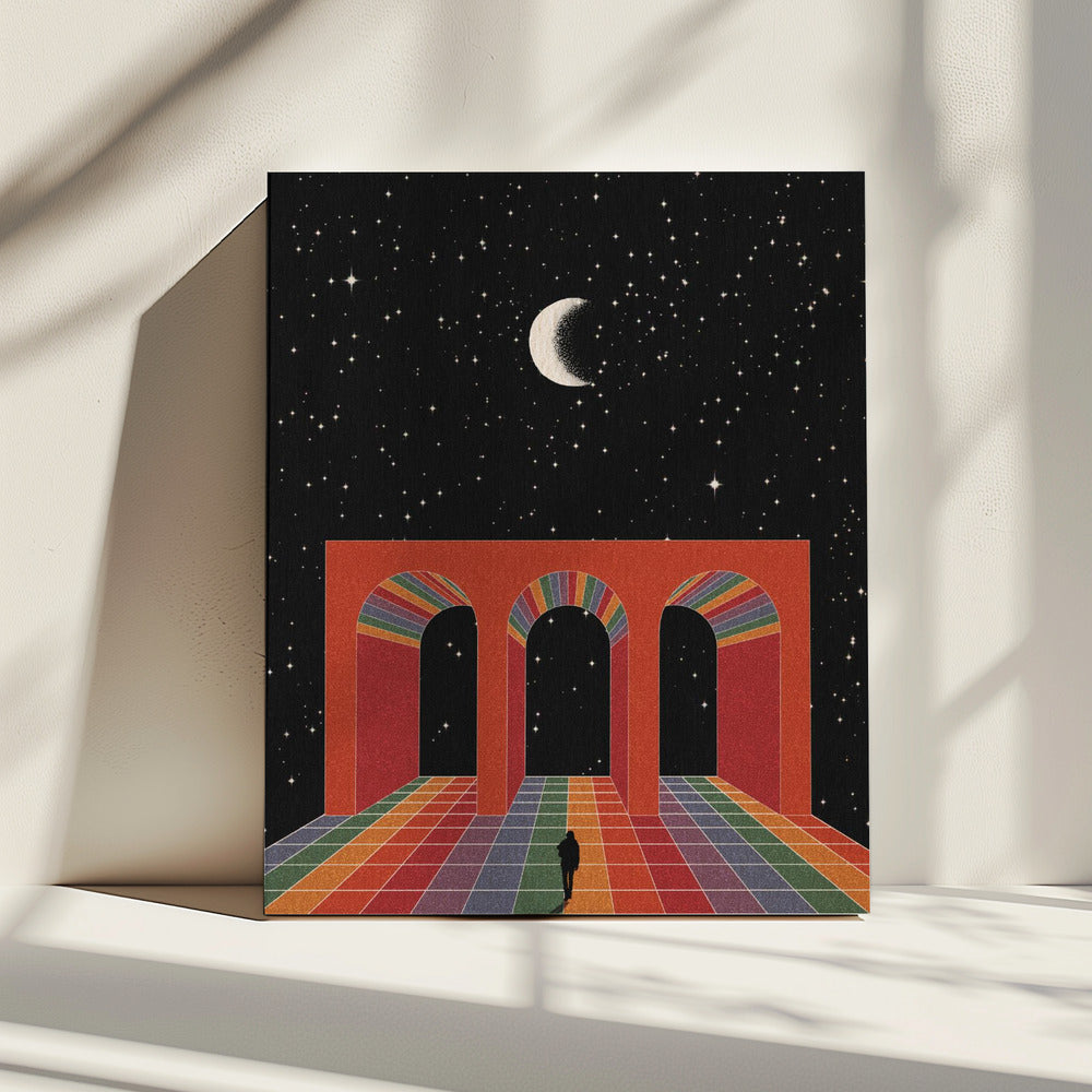 Triomfboog in de ruimte | Canvas