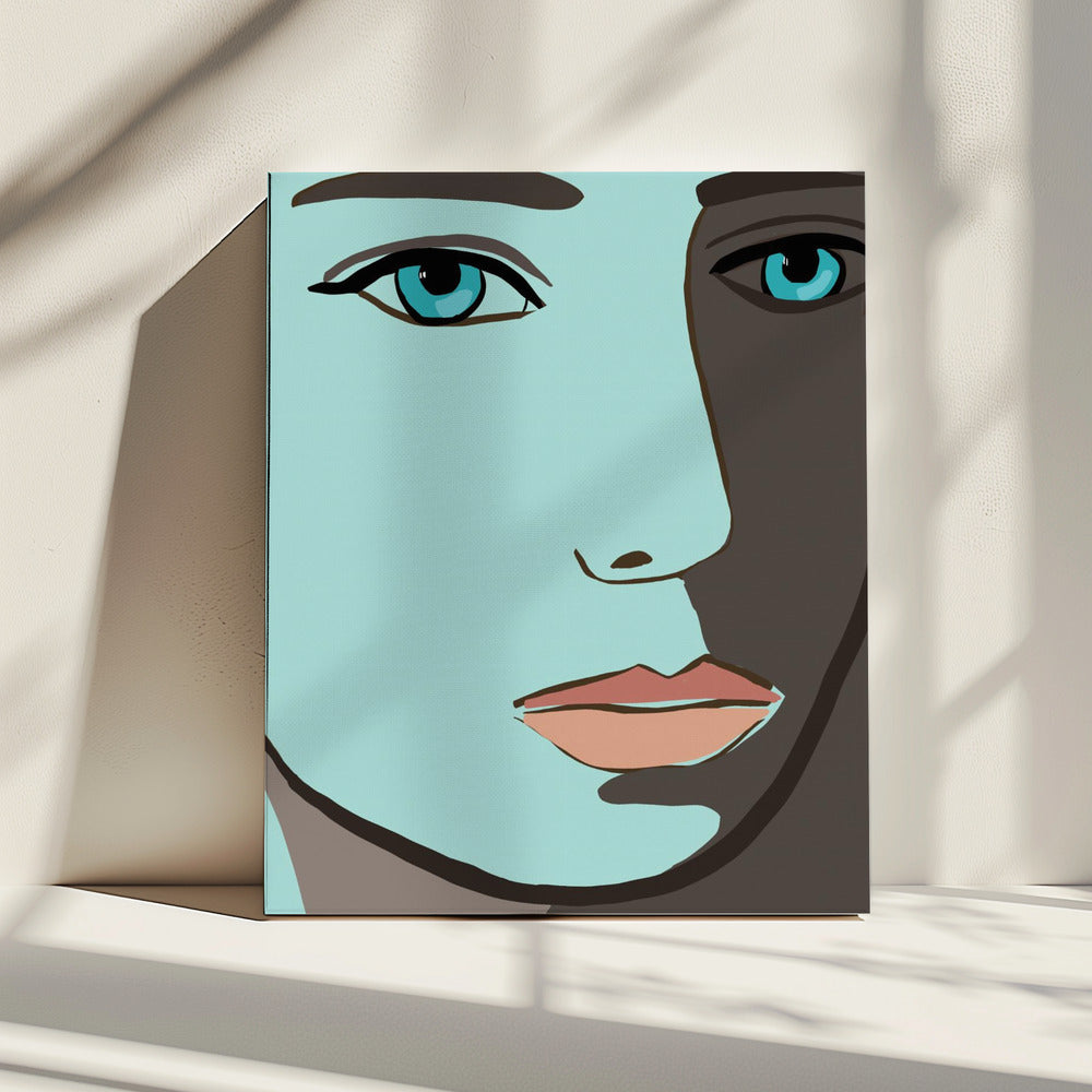 Blauw gezicht | Canvas