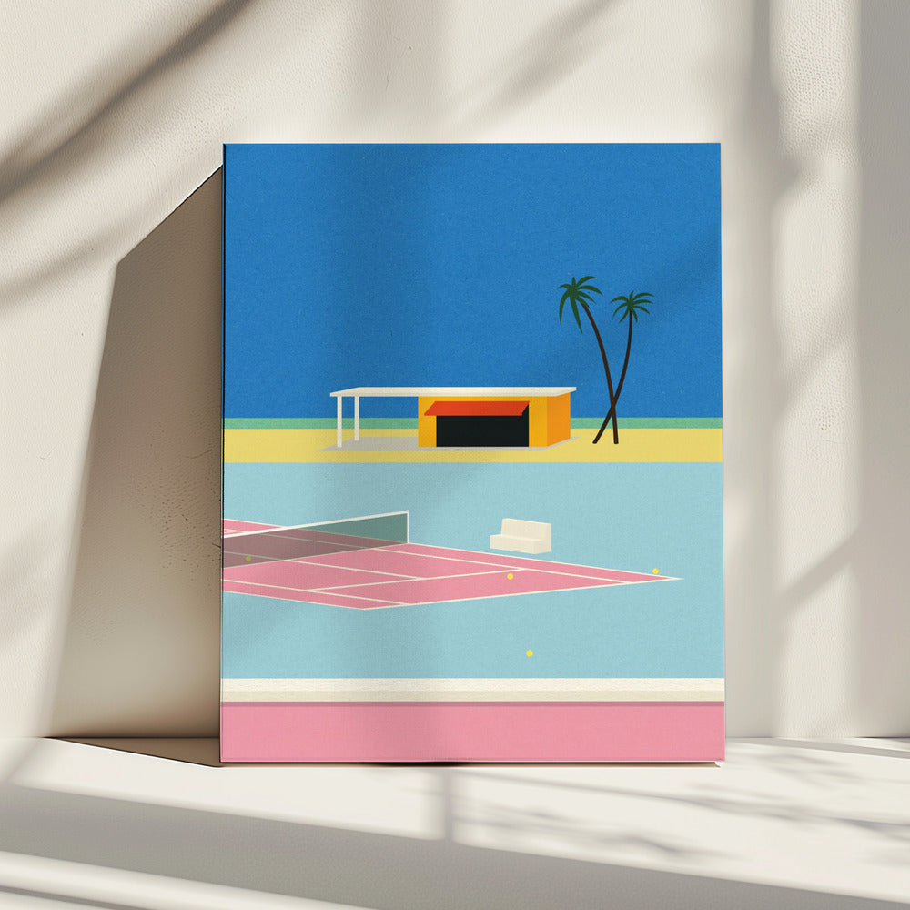 Tennis aan het strand | Canvas