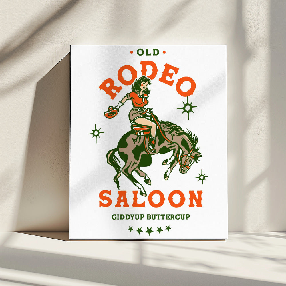 Cowgirl uit de oude Rodeo Saloon: Giddyup Buttercup | Canvas