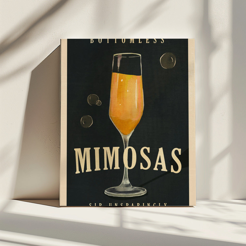 Bottomless Mimosas Art Deco Cocktailbar Kunst | Canvas
