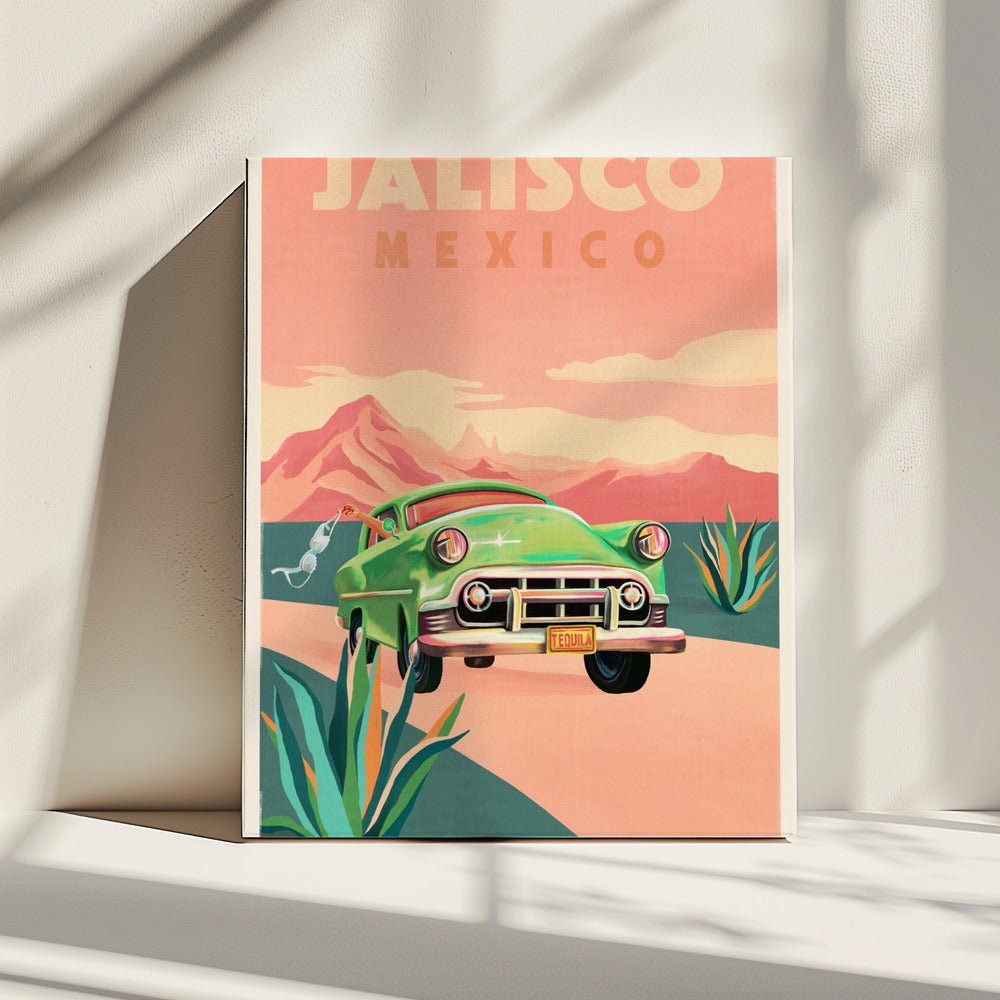 Jalisco Mexico Vintage Reisposter | Canvas