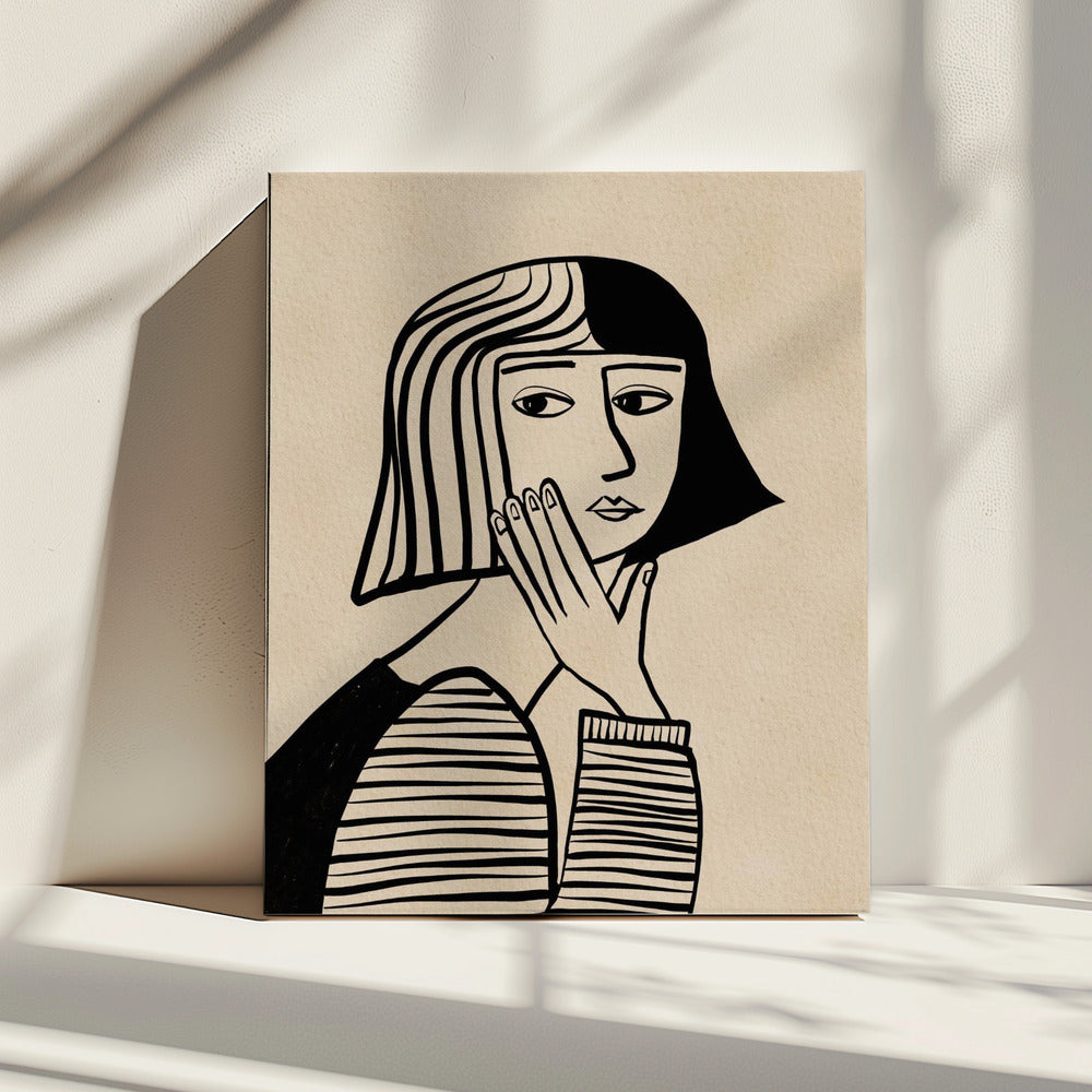 Denkend meisje | Canvas