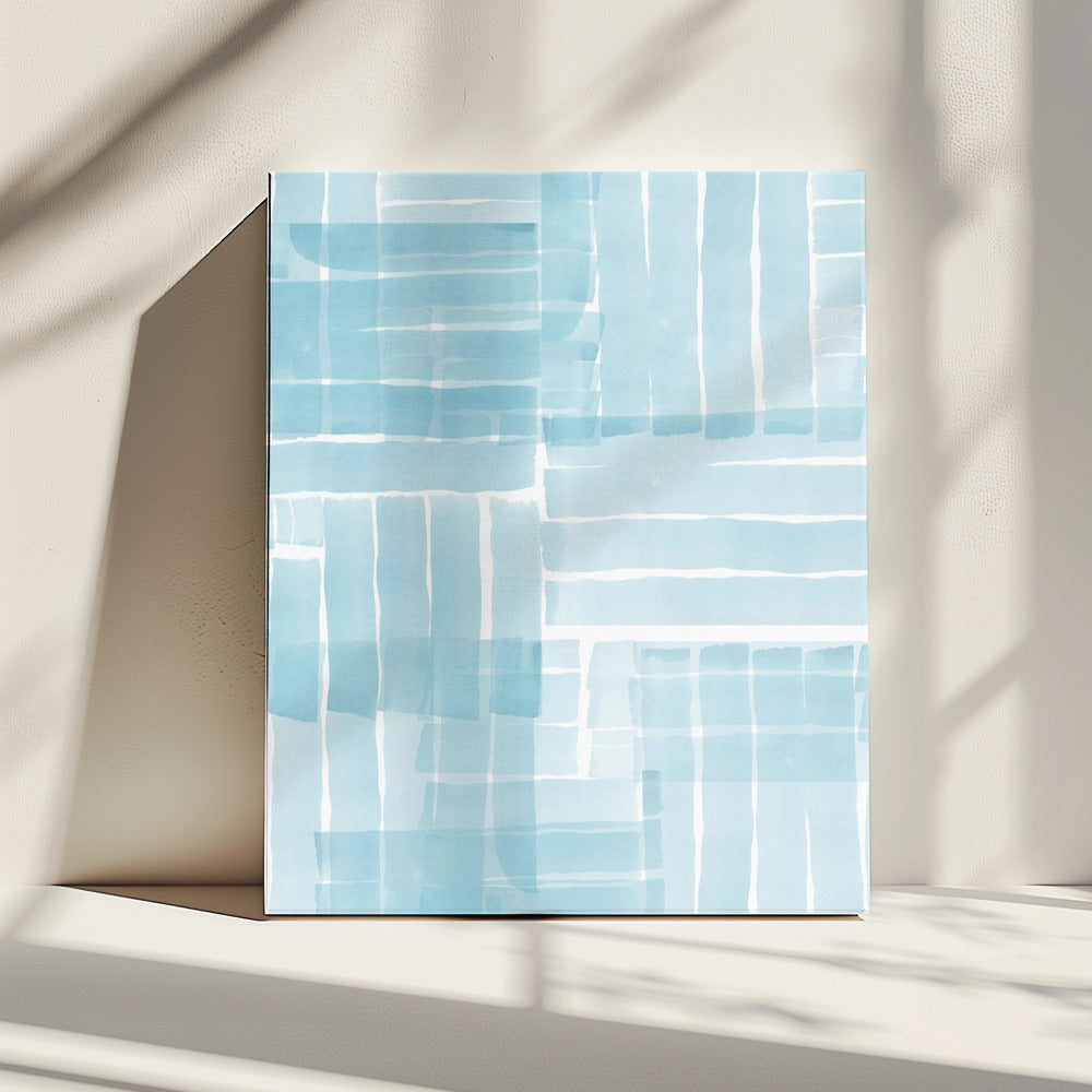 Light Blue Watercolour Grid Wash 1 | Canvas