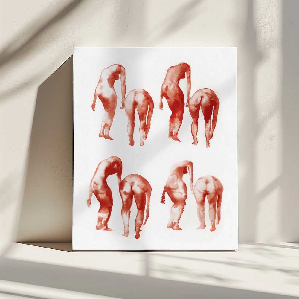 Figuurbewegingsstudie 2x4 | Canvas