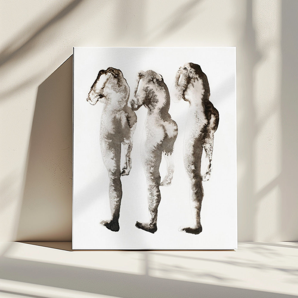 Figuurstudie 3x (nach Muybridge) | Canvas