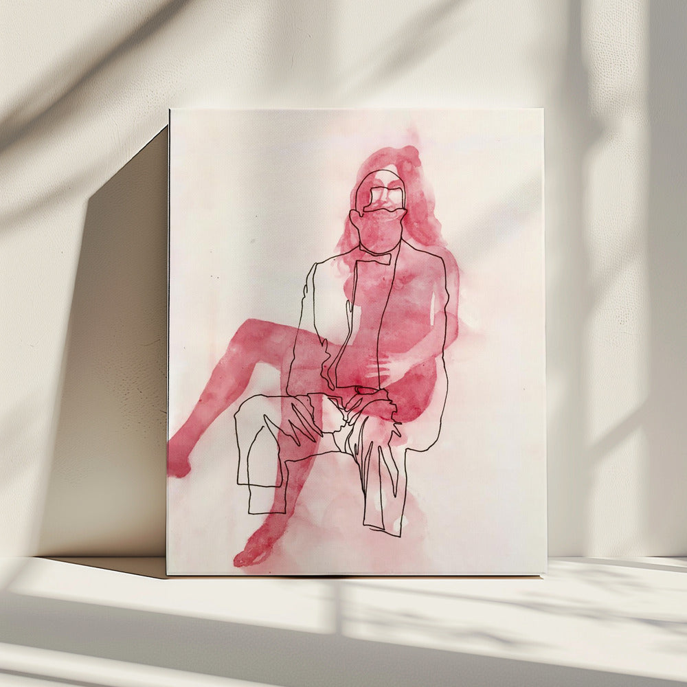 Twee zittende figuren | Canvas