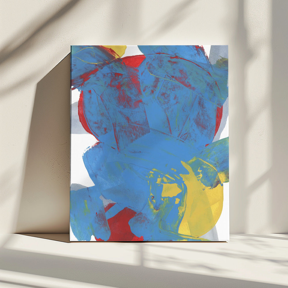 Abstracte Blauwe Rode Gele Vormen 1 | Canvas
