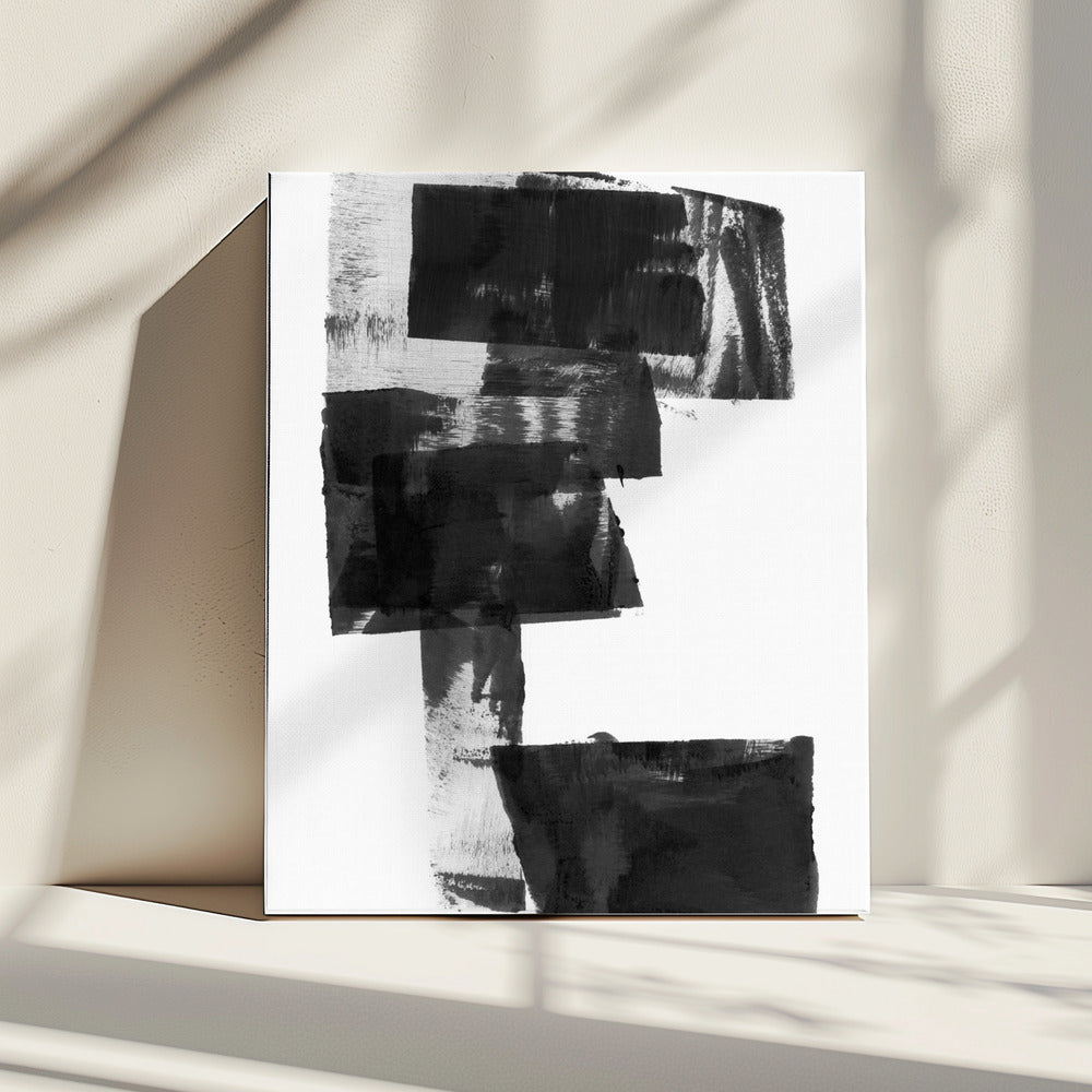 Zwart-wit abstracte compositie nr. 1 | Canvas