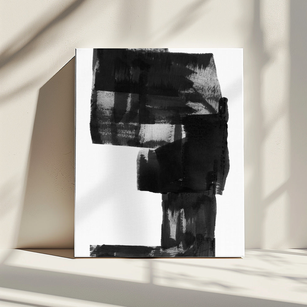 Zwart-wit abstracte compositie nr. 2 | Canvas